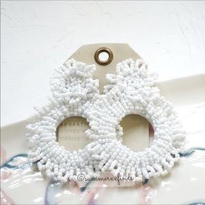 Anthropologie Macie Hoop Earrings White